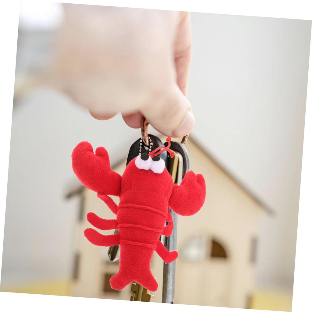 EXCEART Кулон Рак Клешня Плюшевая Игрушка Крабовая Брелок Милая Игрушка Краб Съедобный Аксессуар Хвост Лобстера Брелок для Сумки Образец Еды 5 Штук