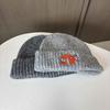 Personalized embroidery kitten knitted hat new ear protector pullover hat women's autumn and winter outdoor cycling warm wool hat
