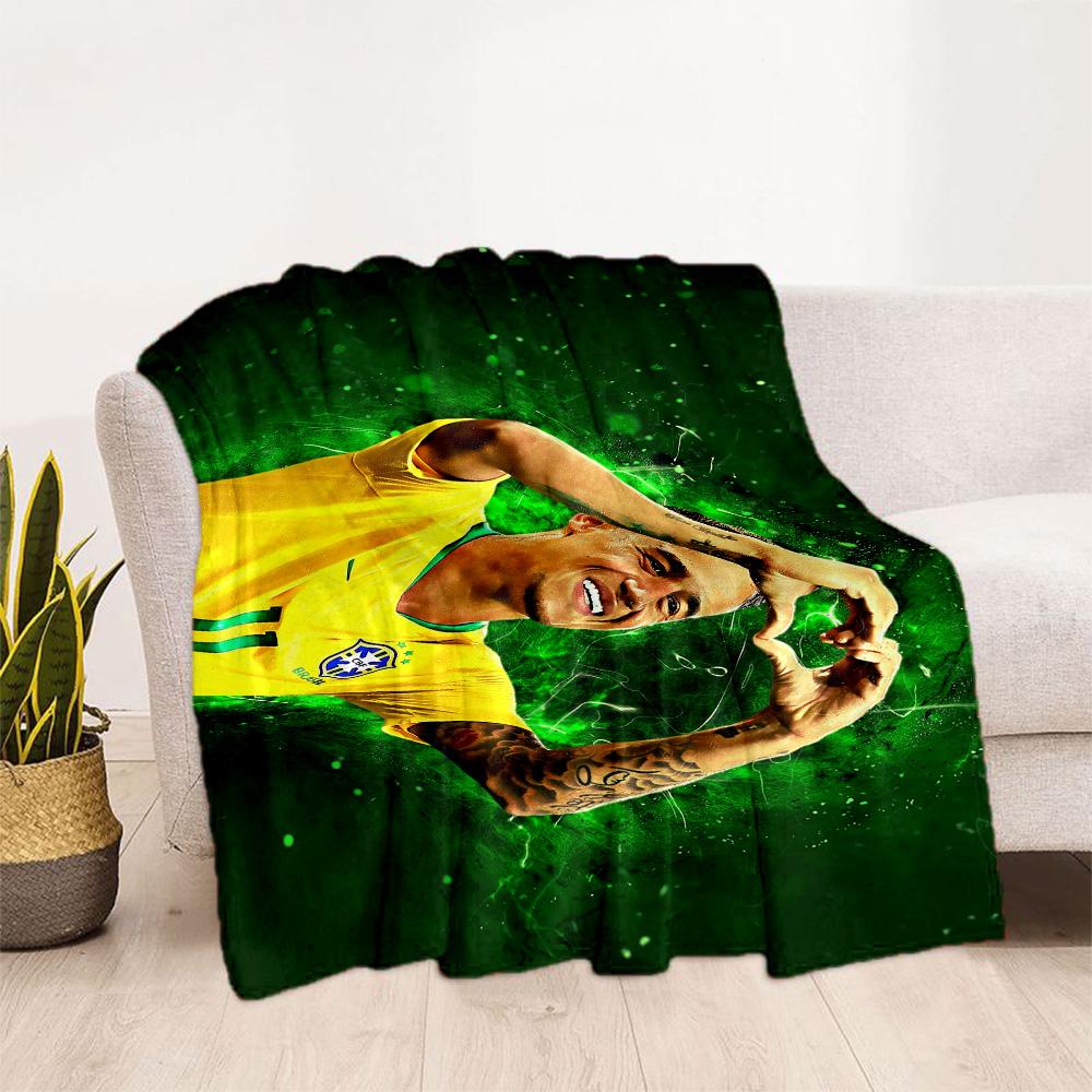 Brazilian Football Star Blanket Durable Comfort Suitable for Couch Office Chair Sofa for All Occasions Modern Best Holiday Gift for Friends Family
