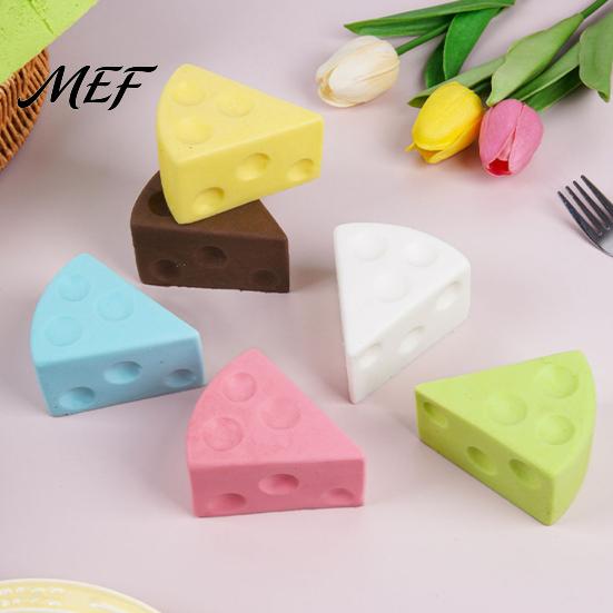Cheese Stress Balls Squeeze Toy with Mesh Bag, Relief Sensory Toy, Relaxation Aid Slow Rising Fake Food for Focus & Toys