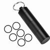 Waterproof Aluminum Alloy Pill Bottle Medicine Container Holder for Outdoor Survival(Black)