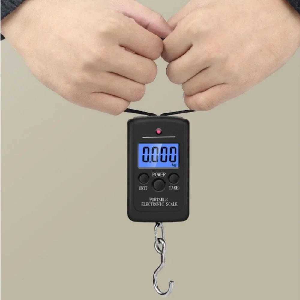 40 кг х 10 г мини-цифровые весы для рыбалки, багажа, путешествий, взвешивания, безмен, подвесные электронные весы с крючком