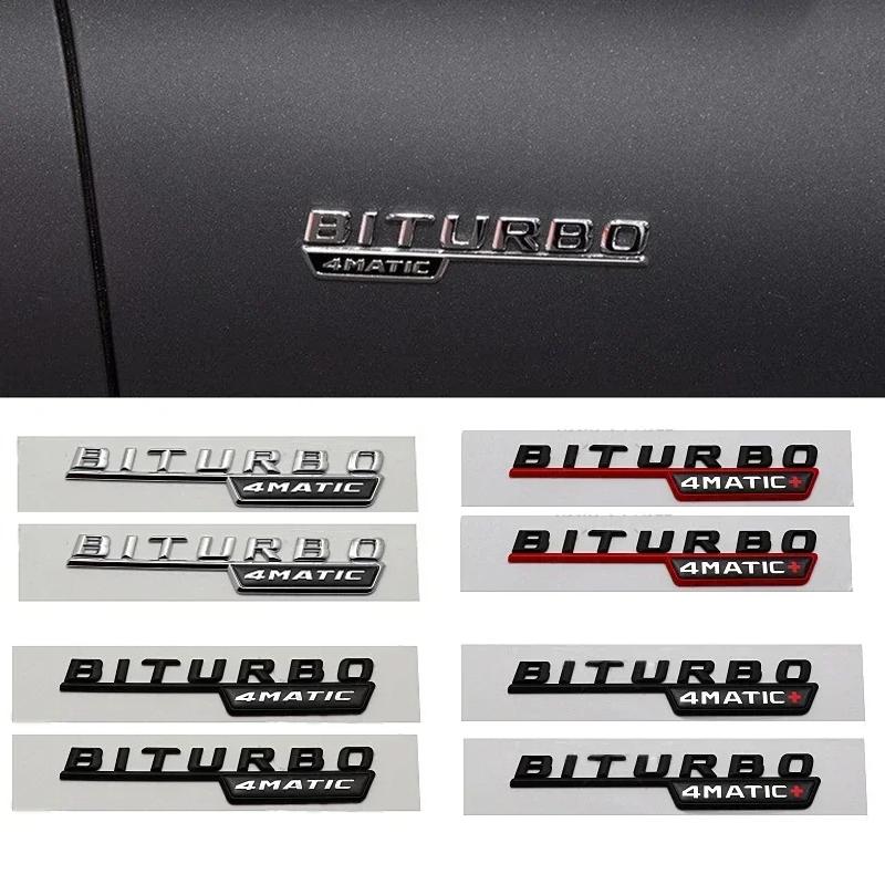 2pcs BITURBO 4MATIC Plus Logo Car Emblem Fender Badge Sticker For Mercedes Benz AMG C43 E43 GLE43 GLC43 W204 W203 W211 W205 X253 qq1
