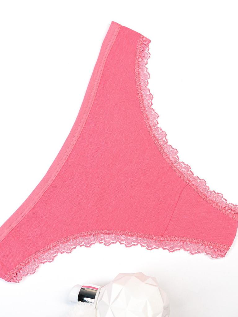 Хлопковые трусики стринги с кружевной тесьмой ISSA Plus