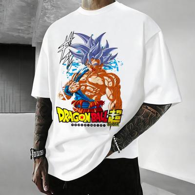 Хлопковая футболка с коротким рукавом и принтом Dragon Ball Z Сон Гоку Веджета Мужская Женская Одежда Харадзюку Y2k Футболка Винтажная Повседневная Футболка Топы