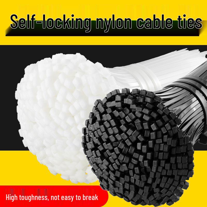 Nylon Cable Ties, Self-Locking, 3x120mm & 4x120mm, Black & White