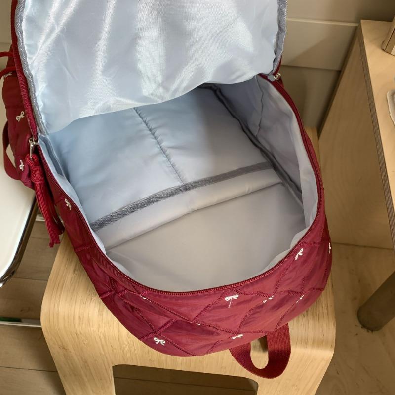 Школьный рюкзак нишевый для старшеклассников, высокая ценность, осенне-зимний, хлопковый рюкзак с бантом, милый вышитый рюкзак