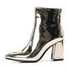 2019 New Sliver Gold Women Ankle Boots Pointed Toe Chunky High Heel Boots Mirror Metallic Women Pumps Female Sexy Stiletto Boots
