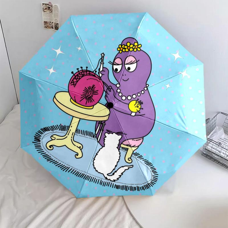 Barbapapapattern, automatic folding umbrella, portable and foldable design, 8 ribs, a Christmas or birthday gift.