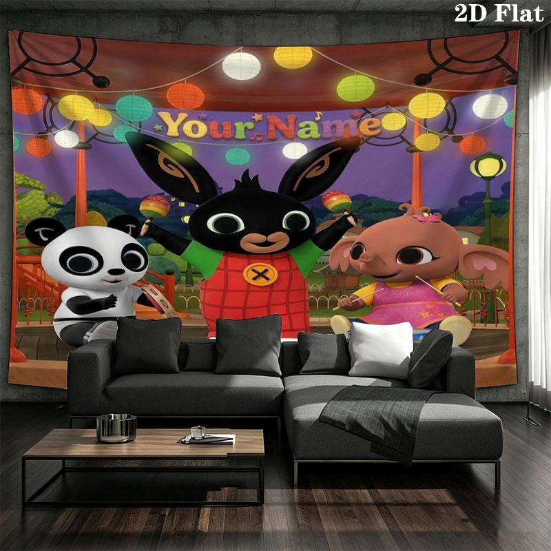 Bing Custom Name Wall Tapestry Aesthetic Wall Hanging Printed Fabric Blanket Decorative Tapestries for Bedroom Living Room Home Decor