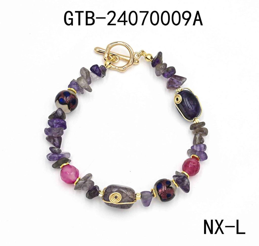 Высококачественный позолоченный браслет из натуральных камней - идеальный подарок для девушки или друга