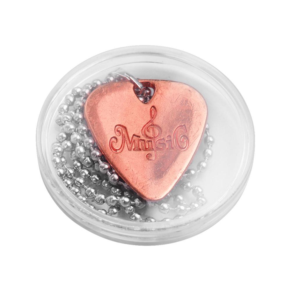 Metal Guitar Pick Necklace Zinc Alloy 1.2mm Thickness with Chain