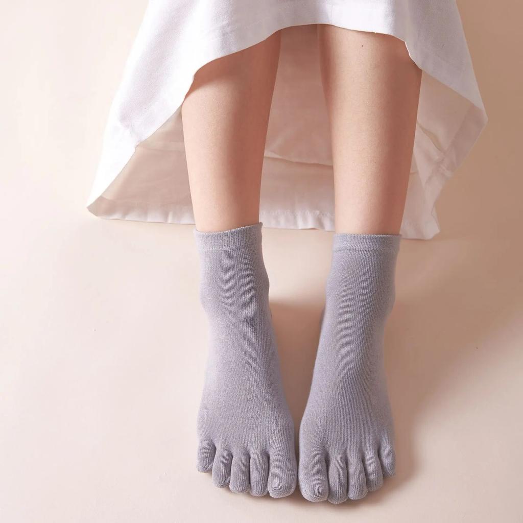 1Pairs Kids Toe Socks Striped Cotton-finger Socks for 4-12T Children Boys Girls Casual Five Toes Tennies Breathable Short Socks