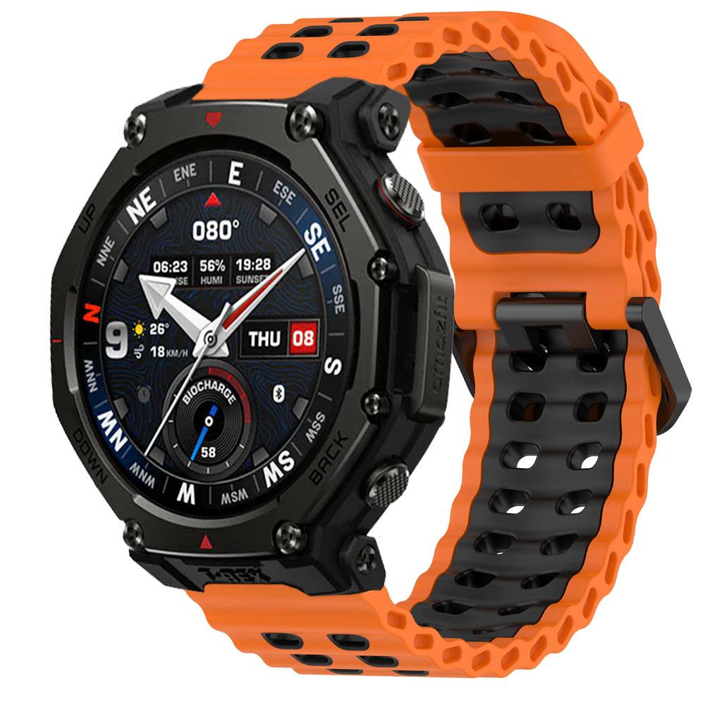 22 мм Силиконовый ремешок 'Океан' для Amazfit T-Rex3 Pro 48 мм Спортивный браслет Correa для Amazfit GTR 47 мм/Balance 2 1/Bip 6 5/Helio Band