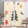 2pcs,2D Plane Printing Curtain Popular Christmas Tree Festive Stars (2) 100% Polyester (without Rod) Art Deco Festive Perfect
