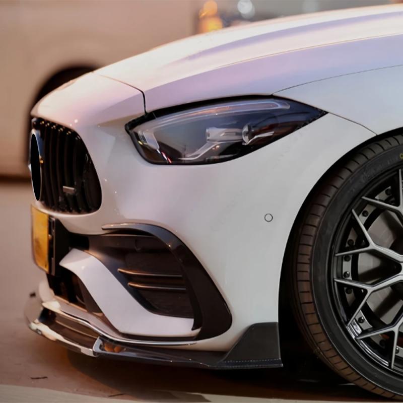 For Mercedes Benz W206 C-Class AMG-Line 2022-2025 C200 C300 C400 Car Front Bumper Lip Splitter Spoiler Diffuser Body Kit