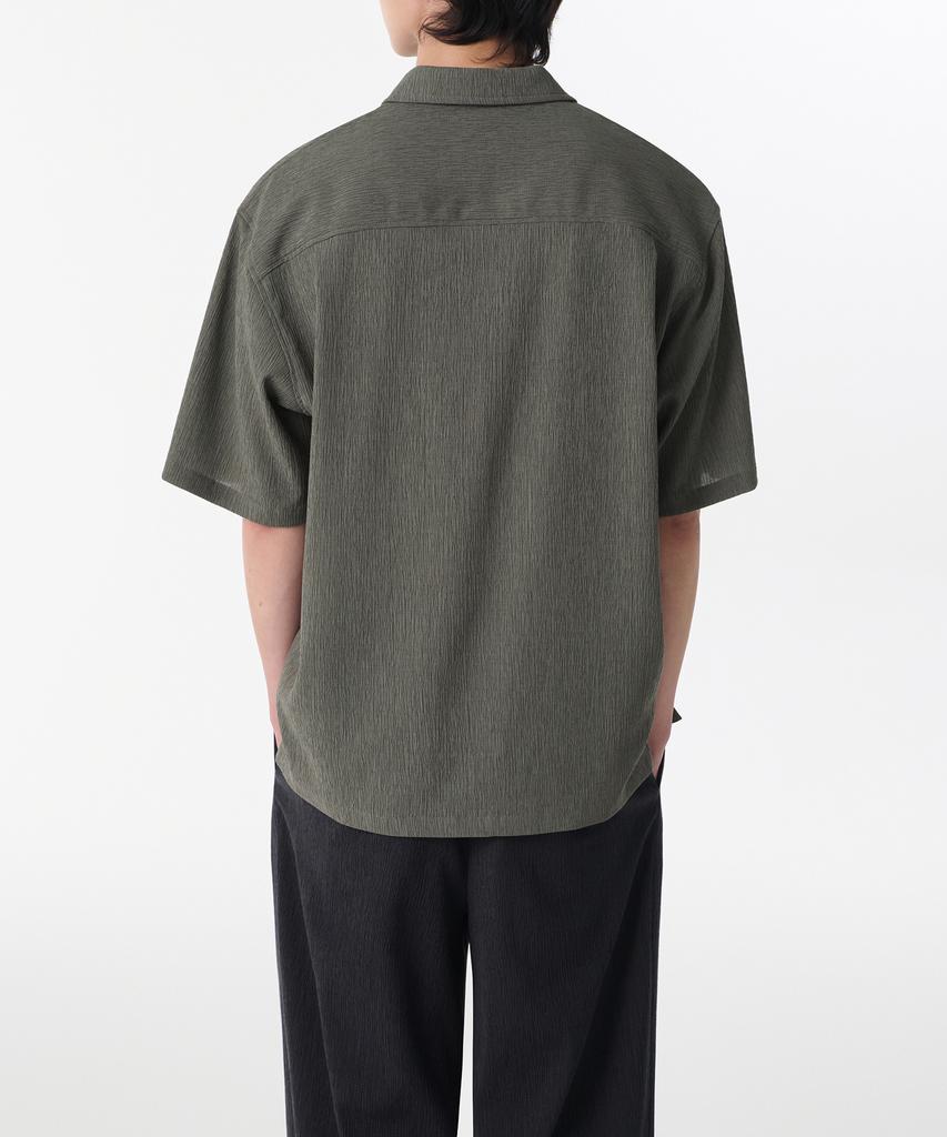 MUSINSA STANDARD Crinkle Relaxed Short Sleeve Shirt [Khaki Gray]