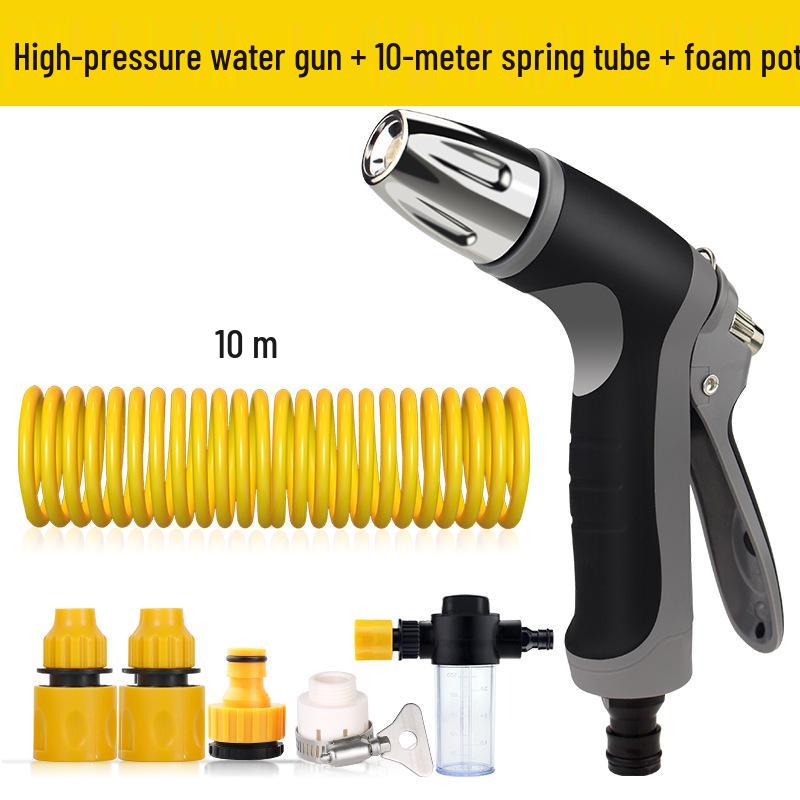 High-Pressure Car Wash Water Gun with Soft Hose and Spray Nozzle