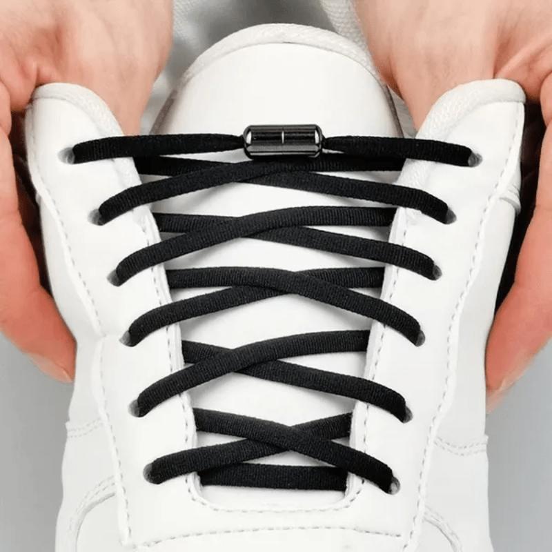 Elastic No Tie Shoelaces Flat Laces with Metal Lock for Sneakers Easy To Wear for Kids and Adults