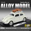 1/32 Volkswagen Beetle Alloy Die-cast Car Model Sound and Light Bring Back Pull Function Vehicle with Base Ornament Children's Gift