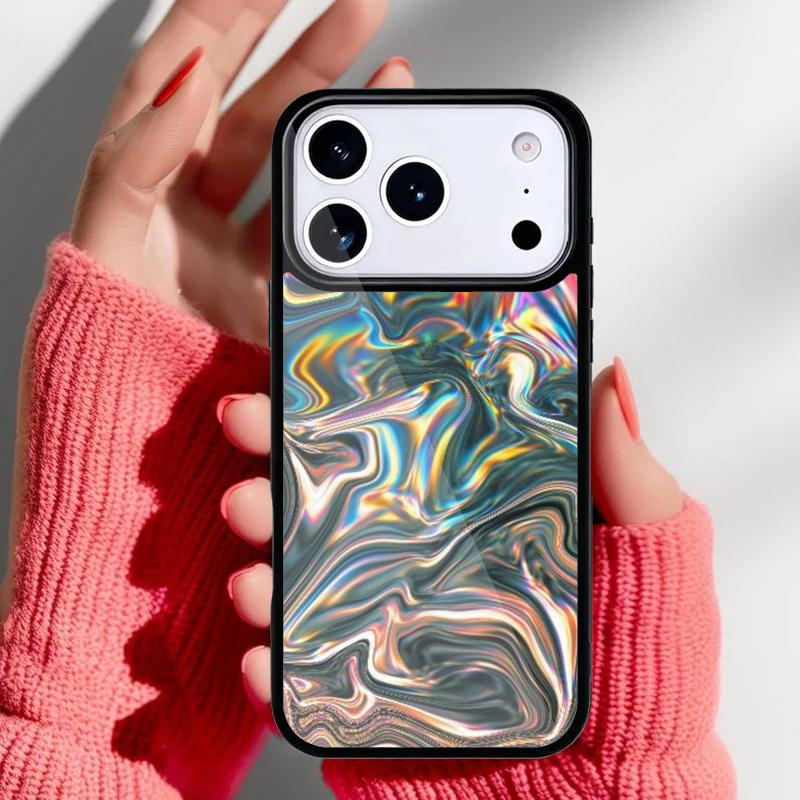 Голографический Dope Trippy Принт Чехол для Телефона для iPhone 17 16 15 14 13 Pro Max Задняя Крышка для 12 11 Pro Coque