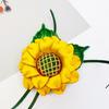 Коровья кожа Цветочный брелок для сумки Подвесные украшения Трехмерный подсолнух Украшение для автомобиля Ручная работа Национальный стиль Подвеска для сумки