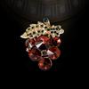 Crystal Purple Grape Brooch, High-end Feminine Charm, Simple Fruit Brooch, Anti-glare Pin