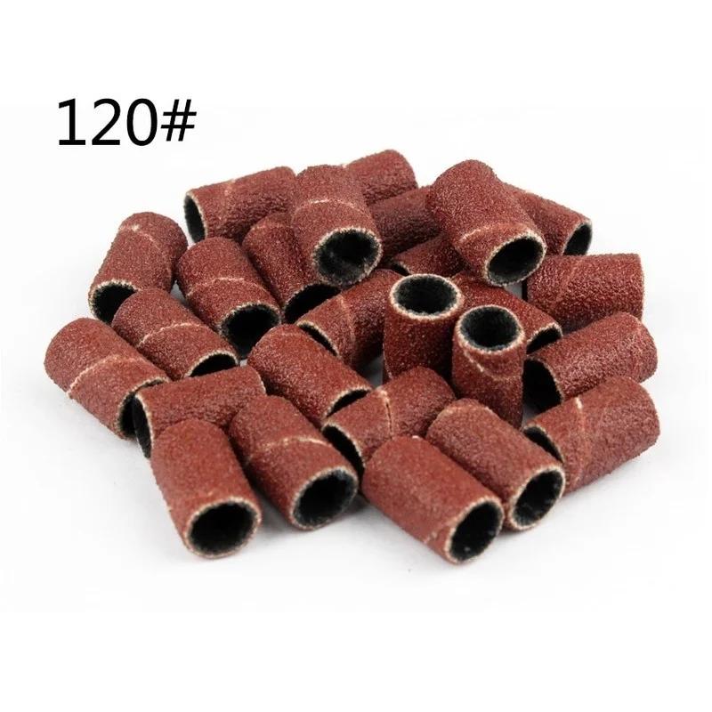 100Pcs/Pack Sanding Bands Grit File for Professional Manicure Pedicure Nail Electric Drill Machine Grinding Sand Ring Bit