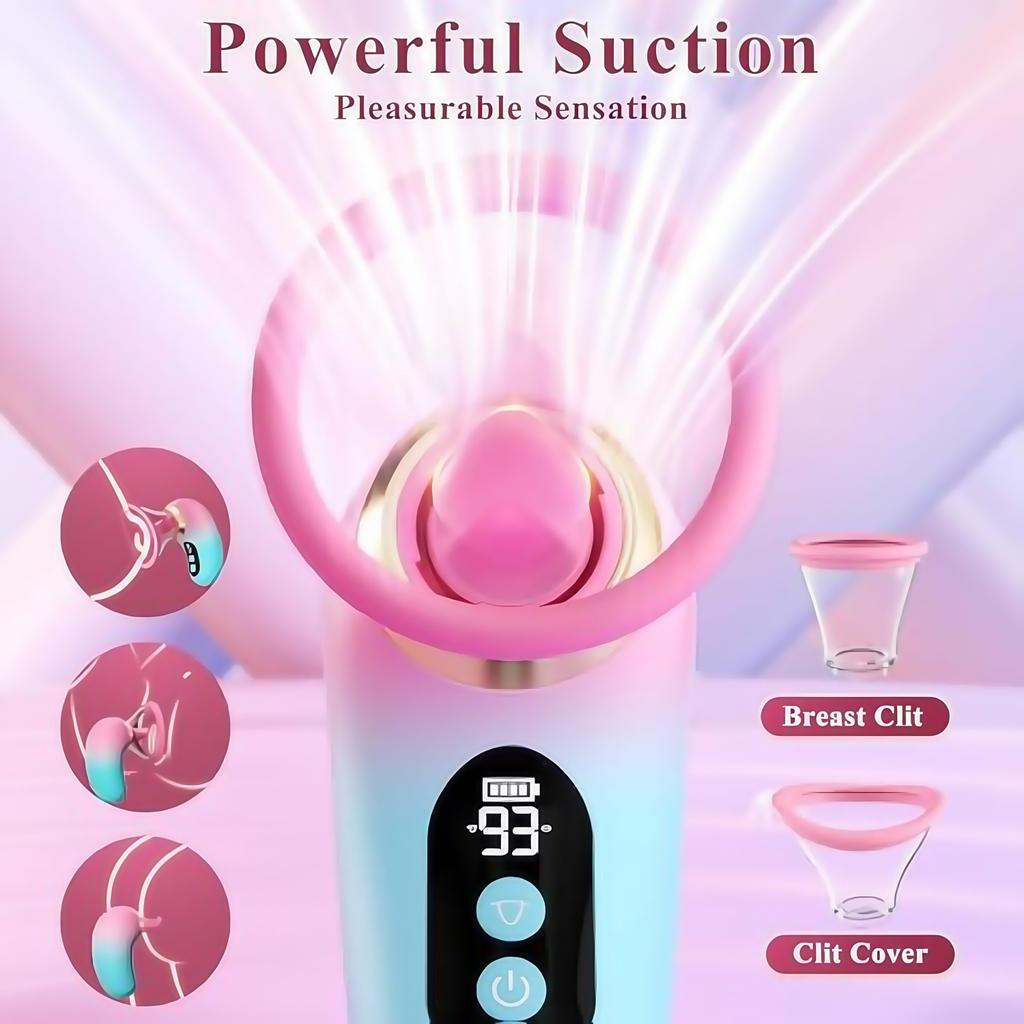 5in1 Clitoris Sucker Vibrator Tongue Licking Nipple Vagina Massager App Control Clit Stimulator Lcd Display Sex Toy For Women