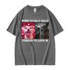 2025 Summer Born To Dilly Dally Forced To Lock in Funny Cat Meme Unisex Women Vintage Casual 100 Cotton Short Sleeve T Shirts