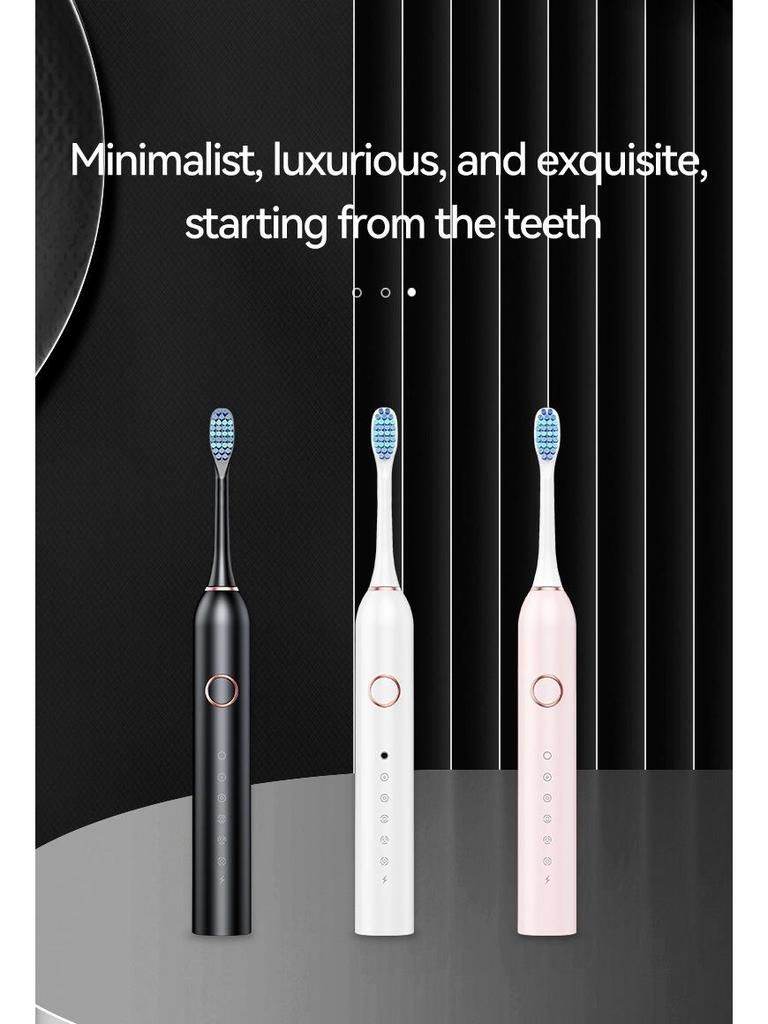 Электрическая зубная щетка Sonic 6-Speed Electric Toothbrush 2024 года — мягкая щетина для взрослых, набор для пары