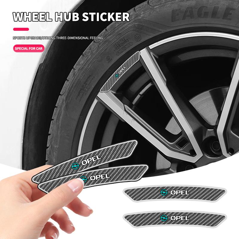 4pcs Car Styling Wheel Rims Racing Stickers Badges Auto Decoration For Opel Opc Astra K Vivaro Corsa Zafira Insignia Mokka RL3