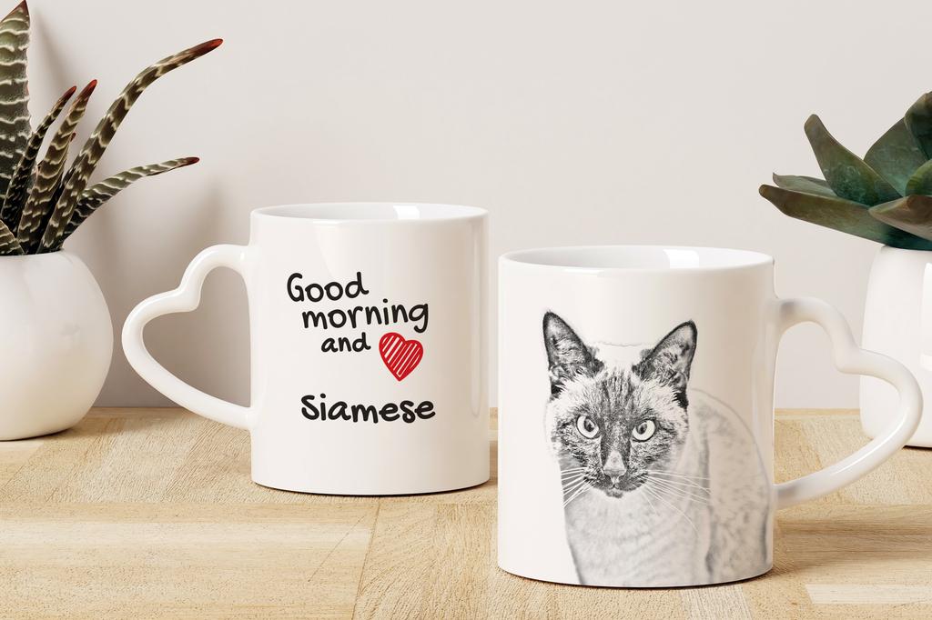 Siamese – Cat mug, adorable heart-shaped handle mug | Art-Dog