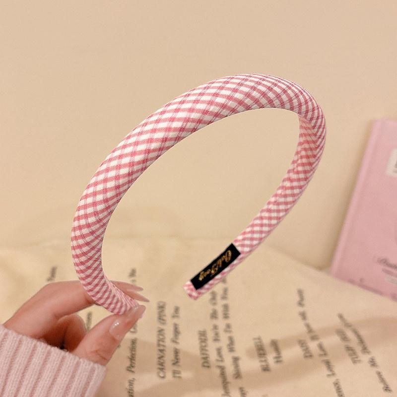 1/2pcs 1.5CM Women Girls Sweet Plaid Hairbands Sponge Padded British Hair Hoop Accessories Lattice Head Wears