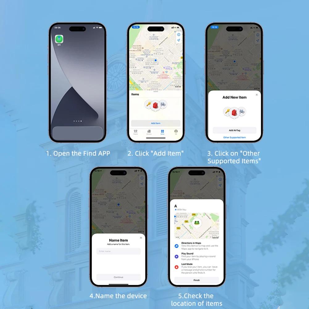 Автомобильный ключ Pet Kids Finder Водонепроницаемый умный GPS-трекер Работает с Apple Find My GPS-трекер для ключей, сумок, кошельков, телефона для домашних животных