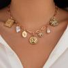 Ожерелье Fashion Sense Sun Set Zircon с женским геометрическим узором из сплава Love Tassel Clavicle Chain