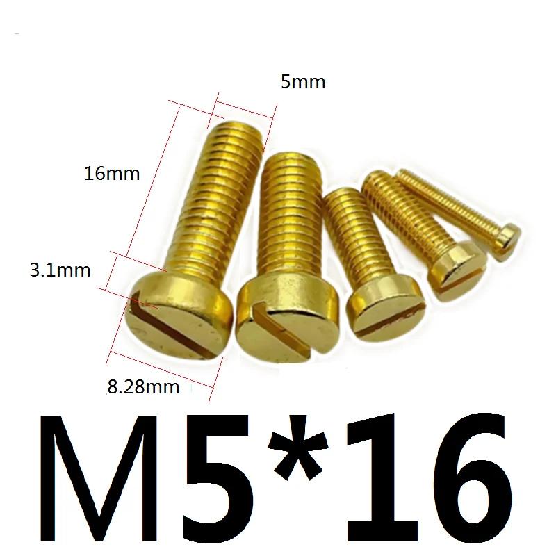M 2.5 3 4 5 6 8 10 12 Метрический X 4-25мм Длина Латунный Чашечный Шлиц Головка Винт Болт