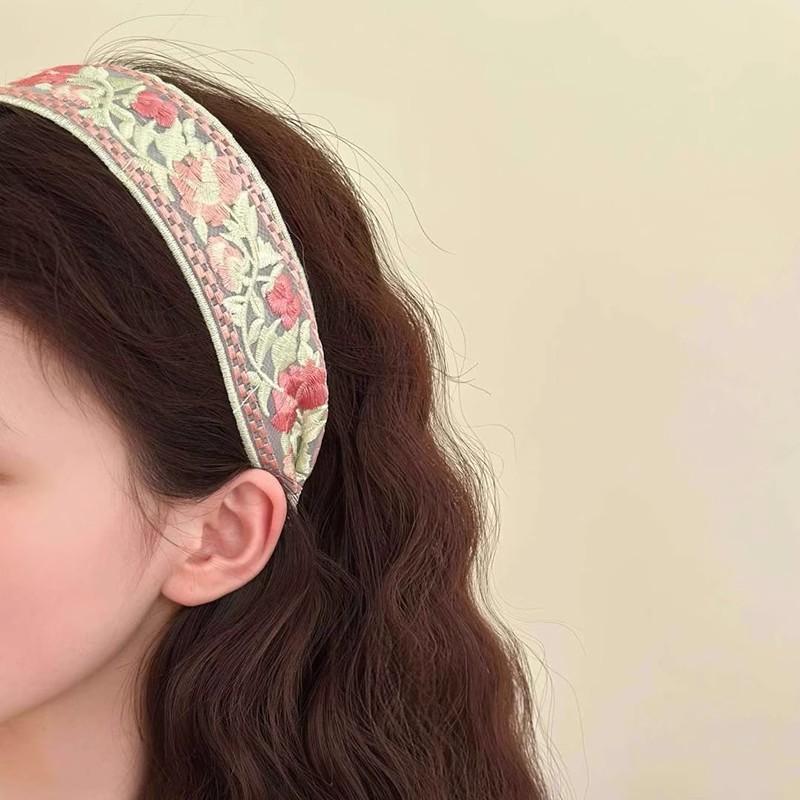 Elegant Chiffon Embroidery Flower Hairband For Women Sweet Hair Decorate Headband Hair Hoop Band Hair Accessories