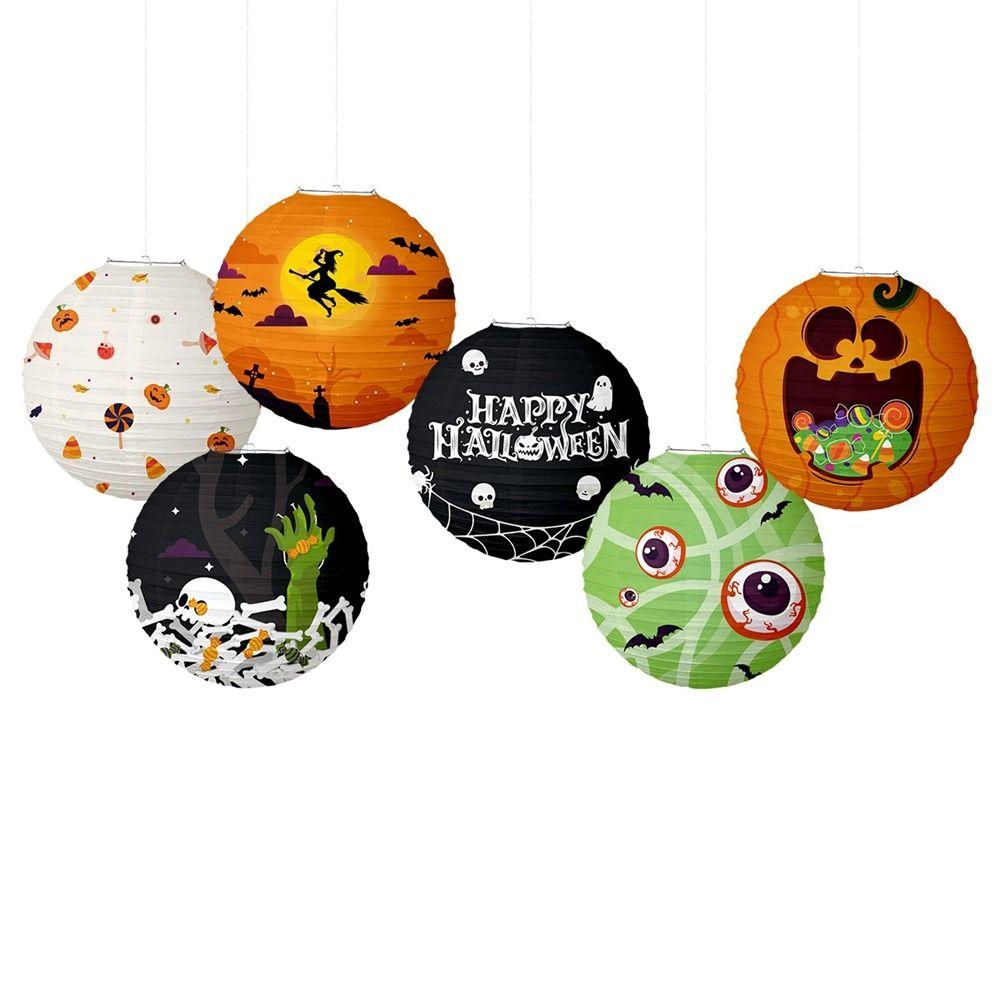 Паук Летучая мышь Скелет Тыква Бумажный шар Бумажный подвесной фонарь Хэллоуин Бумажные фонарики Хэллоуин