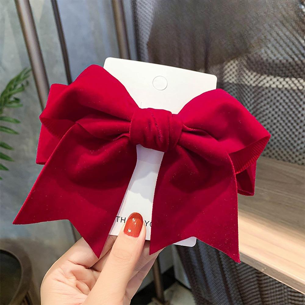 Headwear Red Bow Hair Clips Jewelry Tassels Pearl Barrettes Ribbon Hairpin Hair Styling Accessory