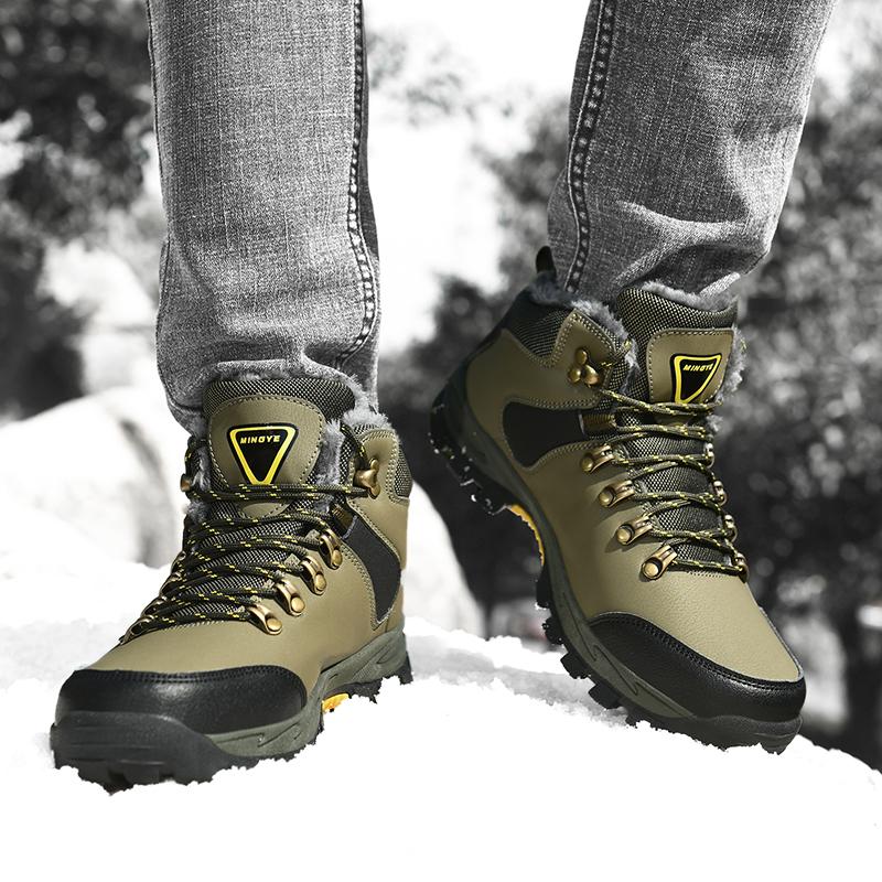 Men's Winter PU Shoes Warm High-top Men Winter Shoes Big Size39-47