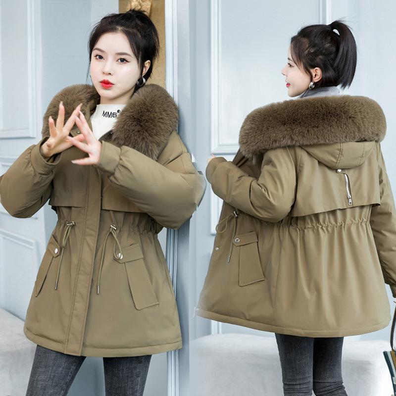Send To Overcome The Long Waist Cotton Jacket Plus Velvet Cotton-padded Jacket Down Cotton Jacket Femal