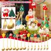 Christmas Spoon Snowman Spoon Fork Christmas Tree Dessert Coffee Spoon Fruit Fork Cartoon Claus Christmas Gift