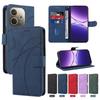 Line Magnetic  Leather Phone Case For Oppo A5 A5X A5 Pro A3 A3X A3 Pro 4G 5G A5M Flip Card Slot Wallet Book Cover Funda