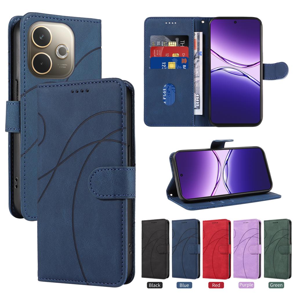 Line Magnetic Leather Phone Case For Oppo A5 A5X A5 Pro A3 A3X A3 Pro 4G 5G A5M Flip Card Slot Wallet Book Cover Funda