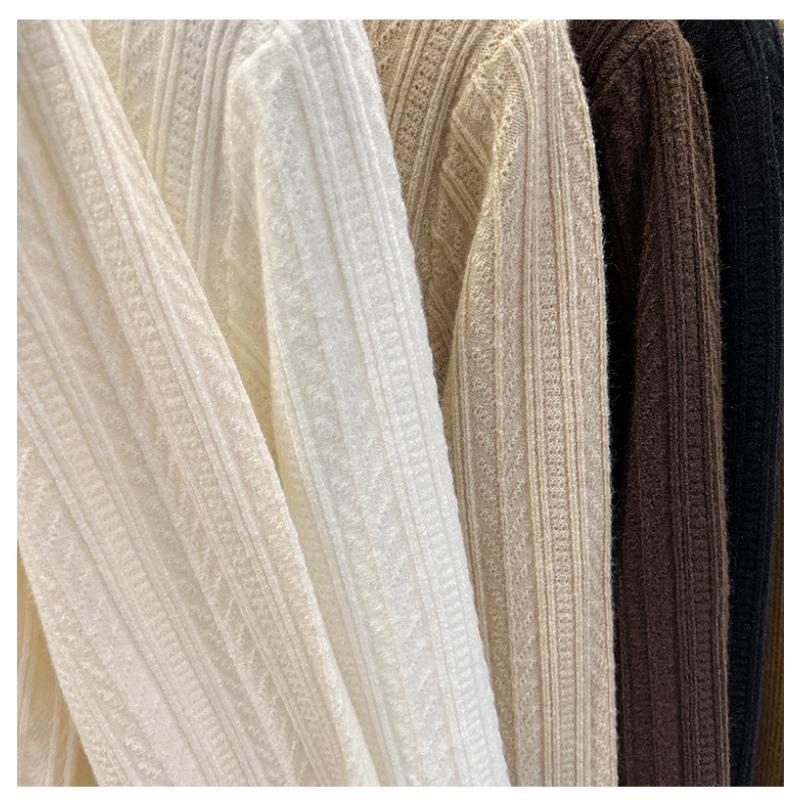 Трикотажная рубашка с ушами, базовая рубашка с полувысоким воротником, женский белый базовый свитер, женский весенне-осенний новый топ