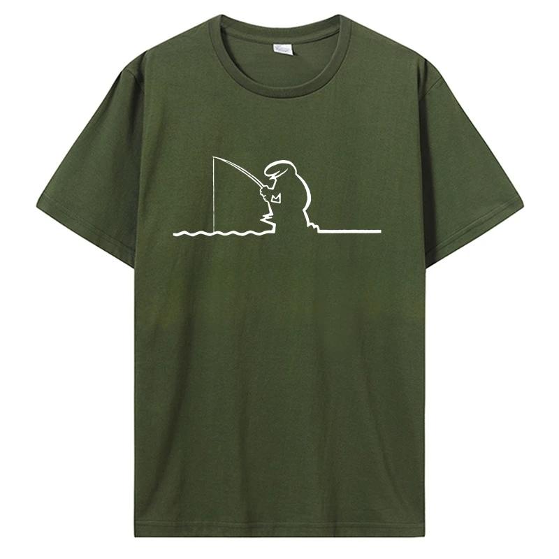 La Linea Fishing T-shirt Novelty Pure Cotton Tops O-Neck Harajuku Tshirt Birthday Gift Clothing Unisex Streetwear T Shirt