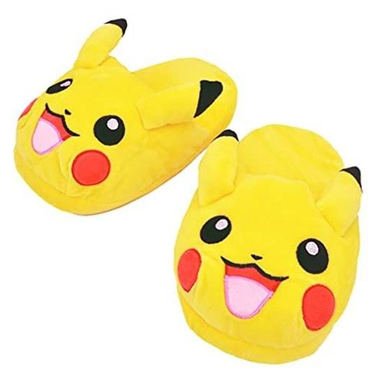 MORIPiLO Pokémon Slippers Indoor Room Shoes (Pikachu Fluffy Kuniyaku) cm Kids Adults Plush Goods Cute Gift Yellow Pocket Monsters Character Morishita