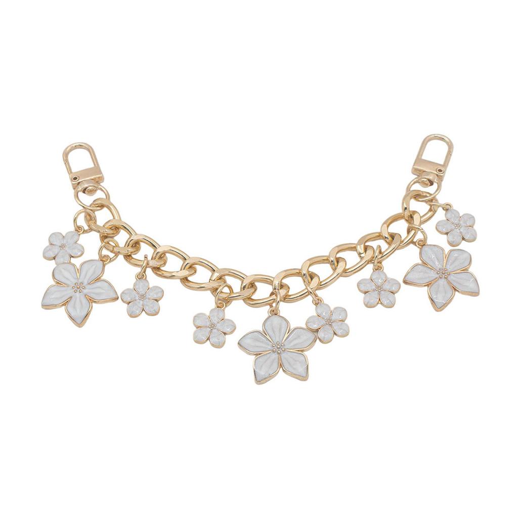 Элегантный ремешок-цепочка для сумки, сплавная цепочка на замену с подвеской-цветком, модное украшение для наплечных сумок и кошельков