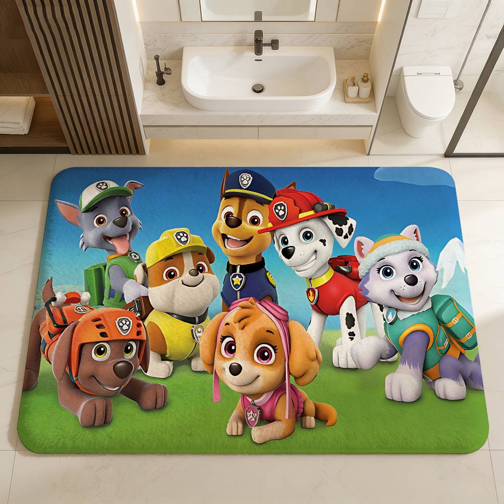 P Paw Cartoon Animal P Patrols Floor Mat Kids Room Bedroom Decoration Balcony Anti Slip Doormat Living Room Welcome Rug